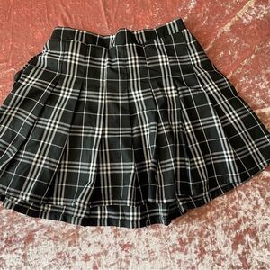 Charlotte Russe Black and White Plaid Skater Skirt